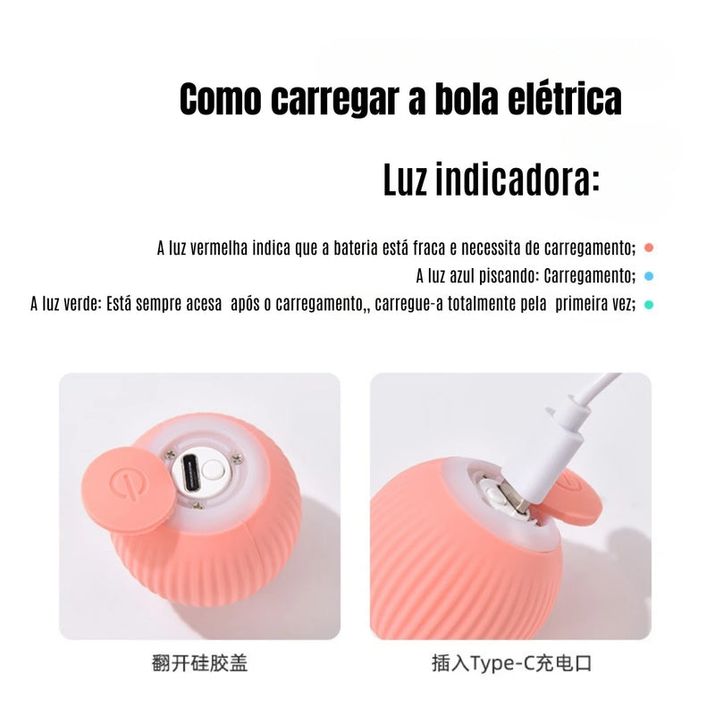 Bola mágica rolante automática para gato recarregável USB