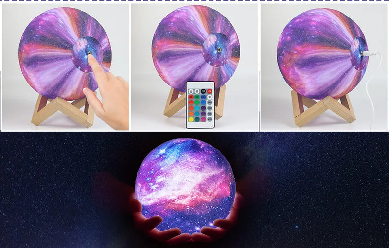 Ilumine Sua Noite com a Luminária 3D Starry Sky Moon Lamp!