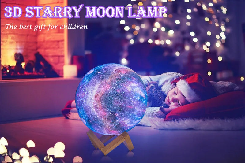 Ilumine Sua Noite com a Luminária 3D Starry Sky Moon Lamp!