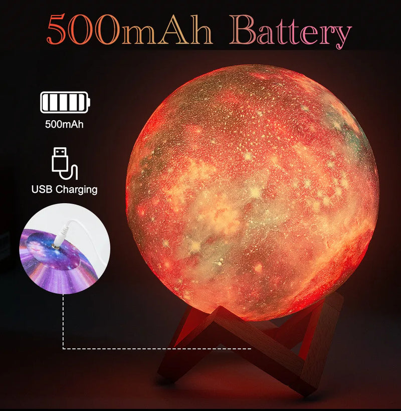 Ilumine Sua Noite com a Luminária 3D Starry Sky Moon Lamp!