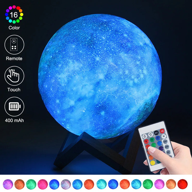 Ilumine Sua Noite com a Luminária 3D Starry Sky Moon Lamp!