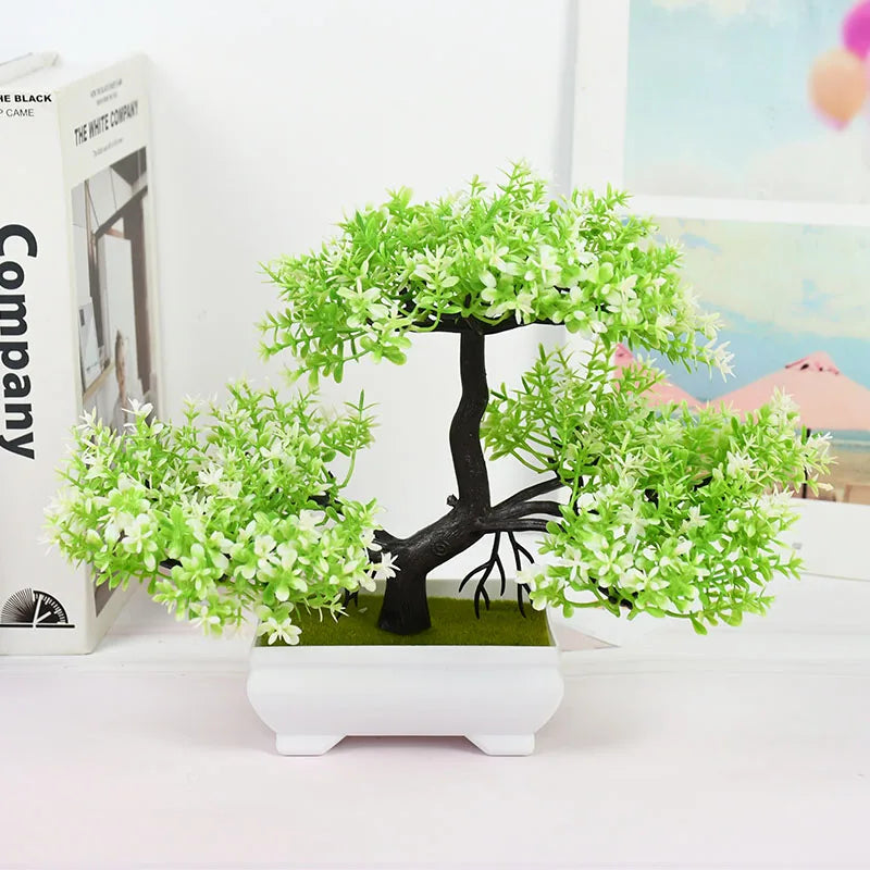 Plantas artificiais bonsai pequeno vaso de árvore