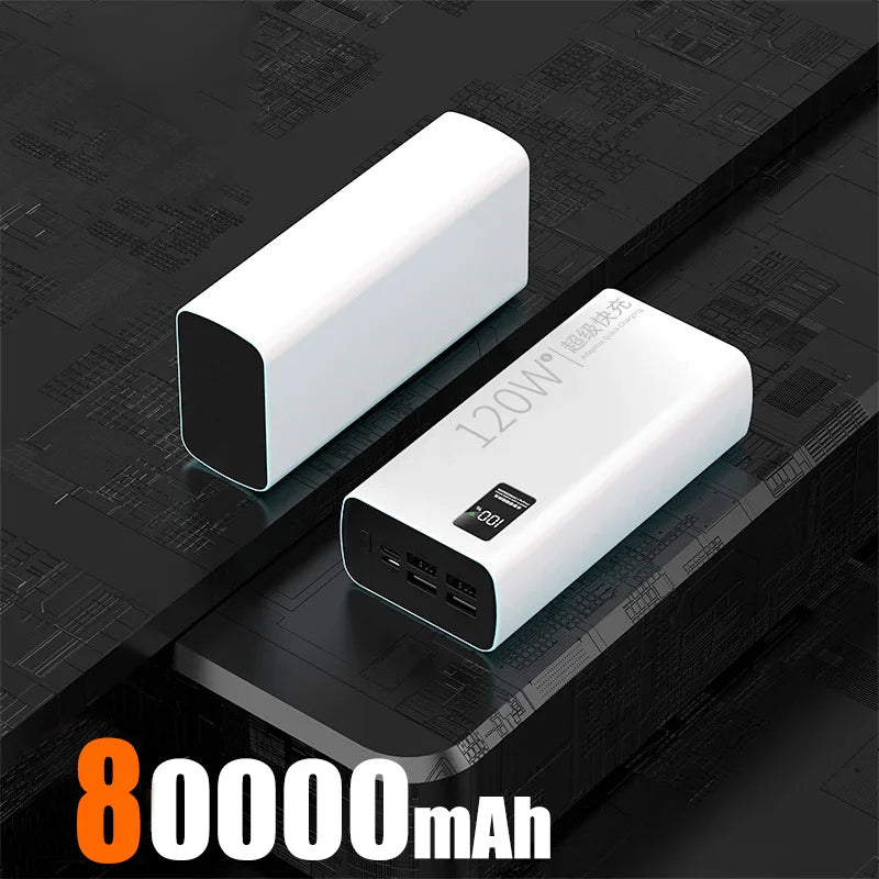 Carregador Portátil  Xiaomi 80000mAh Power Bank de alta capacidade 120W