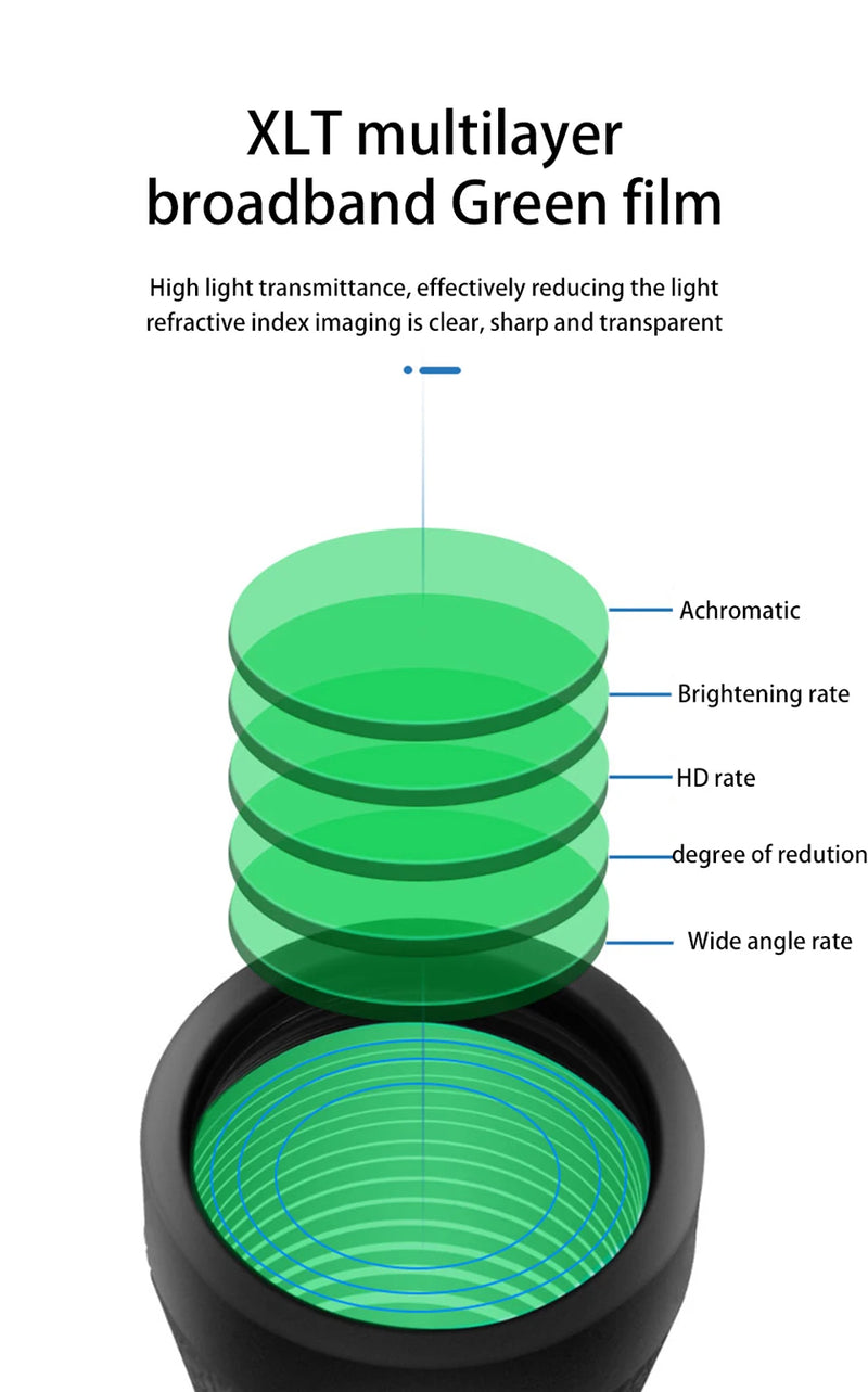 Telescópio, Binóculos e Monocular Portátil de Longo Alcance Para Camping Ao Ar Livre.