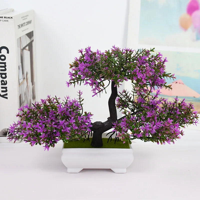 Plantas artificiais bonsai pequeno vaso de árvore