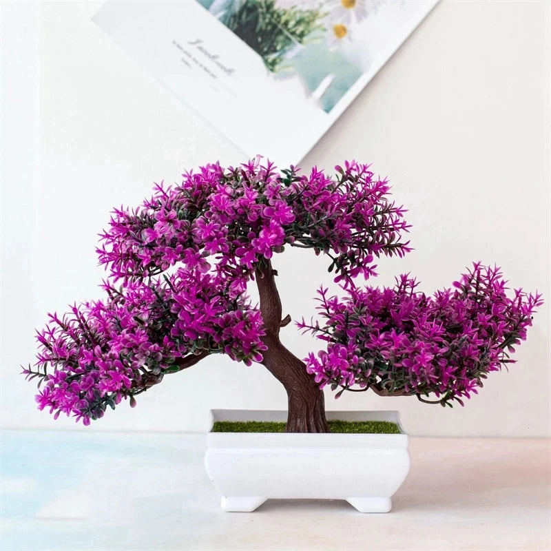 Plantas artificiais bonsai pequeno vaso de árvore