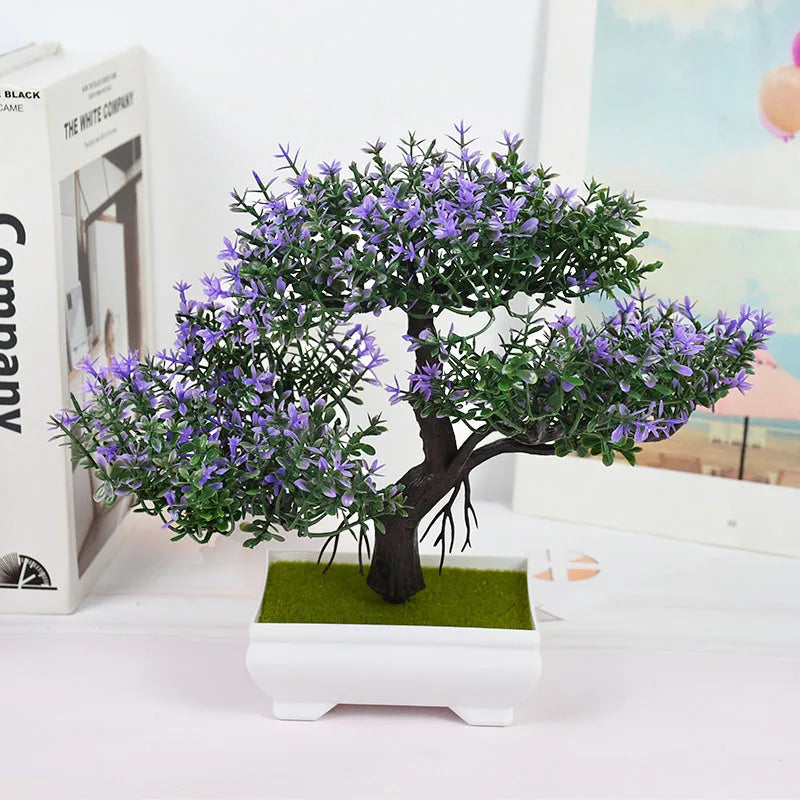 Plantas artificiais bonsai pequeno vaso de árvore