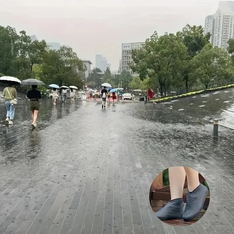 1 par de botas de chuva de borracha para uso externo