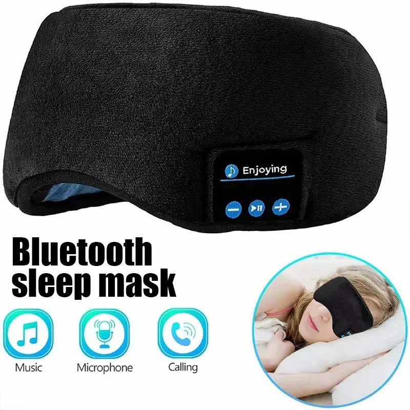 Fones de Ouvido Bluetooth para Dormir: Máscara de Olho com Faixa de Cabeça Macia e Confortável