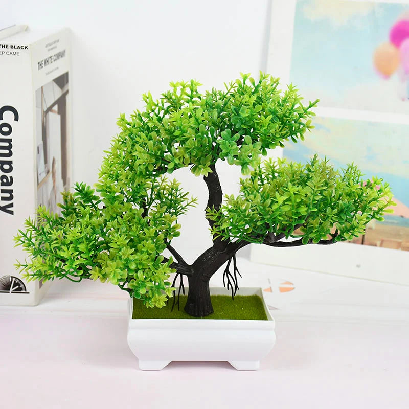 Plantas artificiais bonsai pequeno vaso de árvore