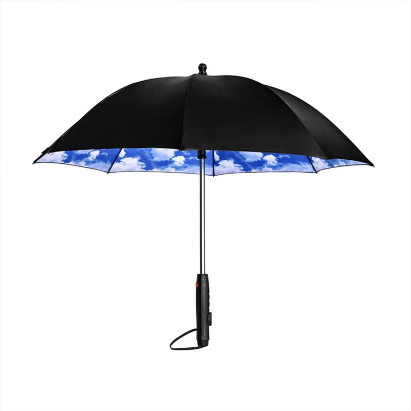 Guarda-chuva Portátil para Proteção ao Ar Livre Material Impermeável, Guarda-chuva 3 em 1 com Ventilador e Pulverizador