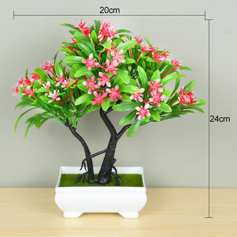 Plantas artificiais bonsai pequeno vaso de árvore