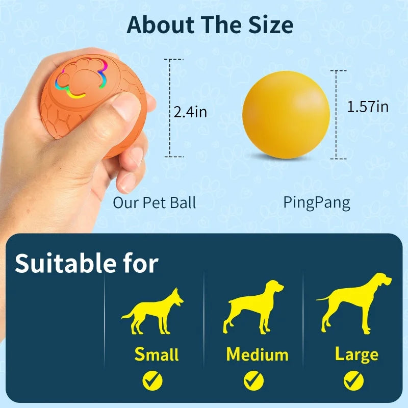 1 Pcs Dog Ball Toy Smart Interactive Recarregável Automático